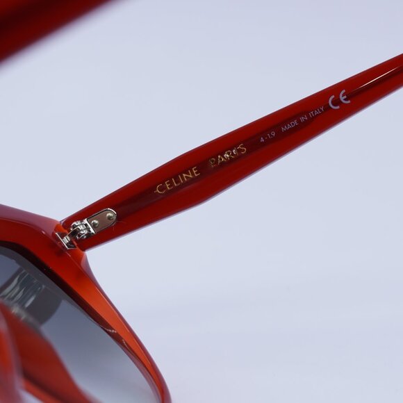 Celine CL4048IN 66P Sunglasses Red Cat Eye Frame, Gradient Green Lenses - Picture 7 of 10
